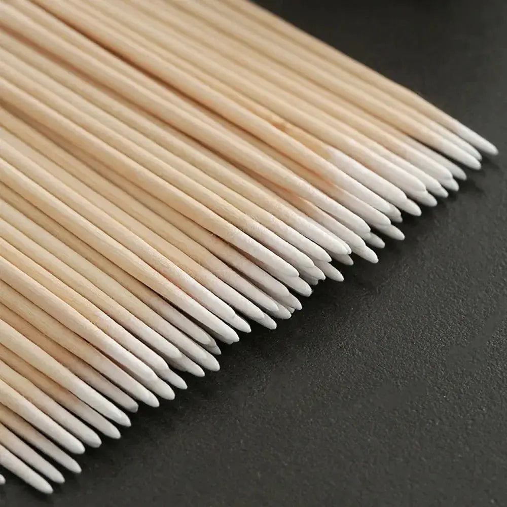 NailMate Wooden Tip Cotton Buds Ultra Detail Corrector For Precise Nail Polish Removal And Clean Sticks
