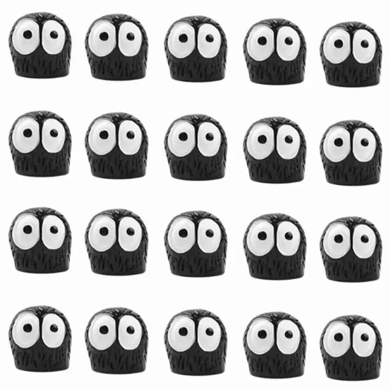 Car interior elf ornaments set, black with white eyes, Simples Market 20-pack
