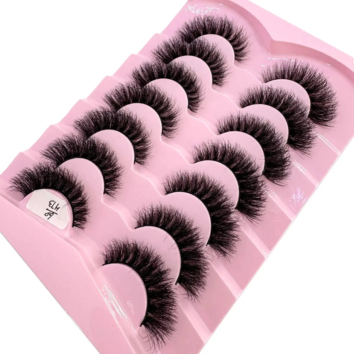 HBZGTLAD 7 Pair Faux Mink Lashes Fluffy Natural Look False Eyelashes Volume Wispy Crossed Thick Fox Eye Cat Eye