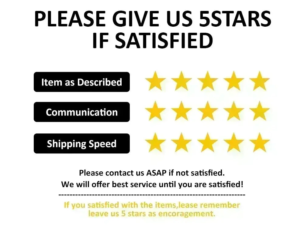 Feedback banner with 5-star ratings for Item as Described, Communication, Shipping Speed.