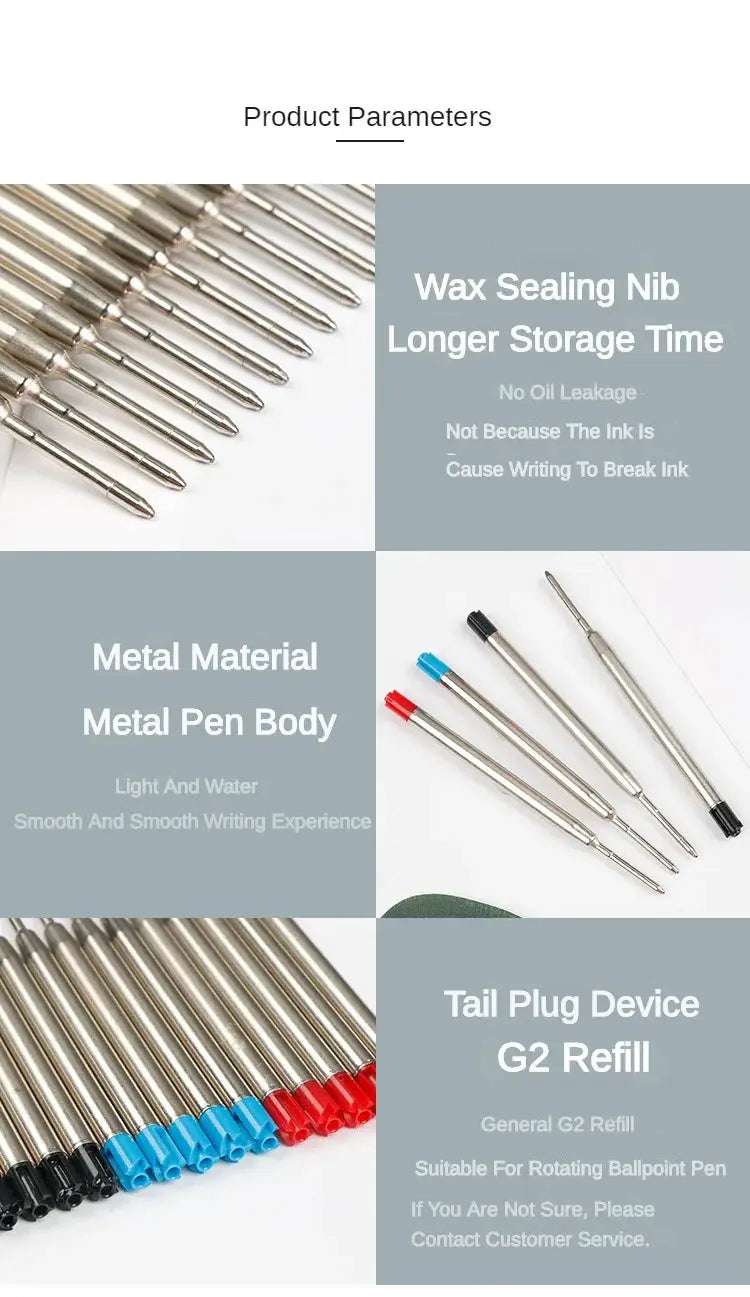 Simples Market Parker ballpoint pen refills set 5/10/20pcs, blue red black inks, metal bodies