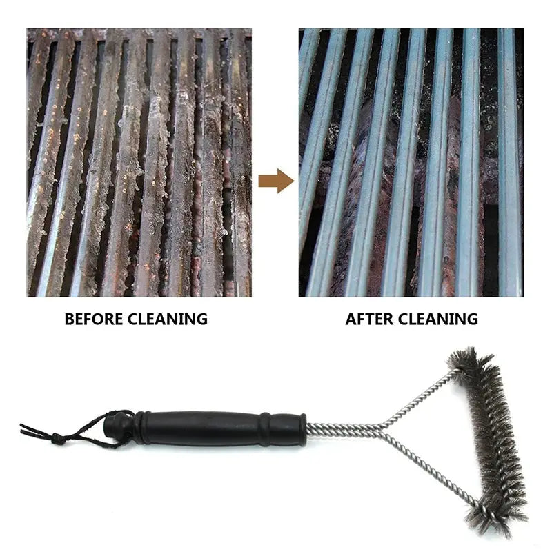 Stainless Steel Barbecue Grill Cleaning Brush With Durable Bristles Nonstick Safe Scrubber For Grates And Outdoor Grills