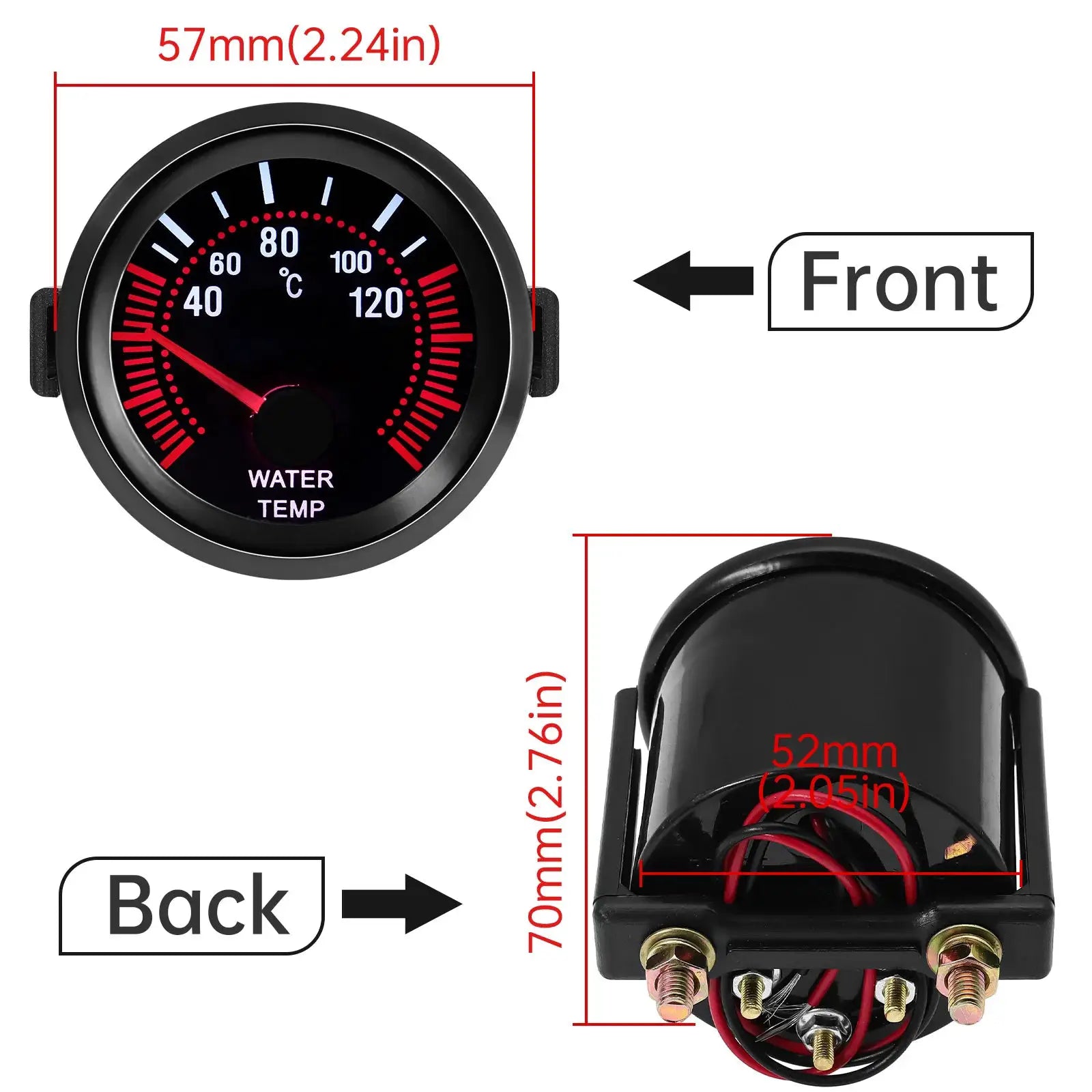 Simples Market 52mm tachometer with water and oil temp, boost, oil pressure gauge for petrol racing car, 12V