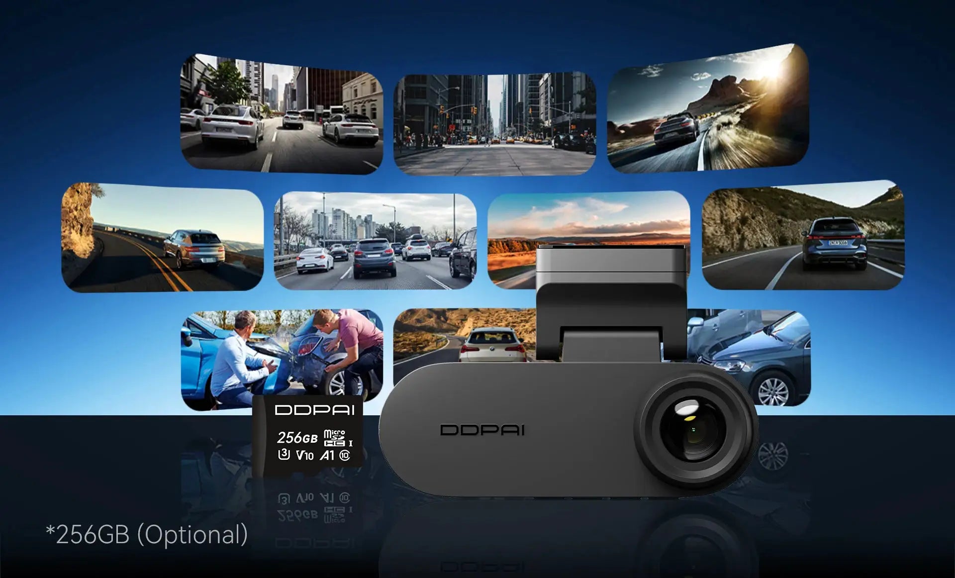Pictrey A400 4K dash cam with DDPAI, 1.9-inch IPS screen, built-in ADAS, Wi‑Fi, optional 256GB microSD