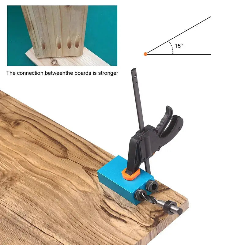 Blue 7 To 15 Piece 15 Degree Inclined Hole Locator For Drill Installation Tool With F Clamp And Three Point