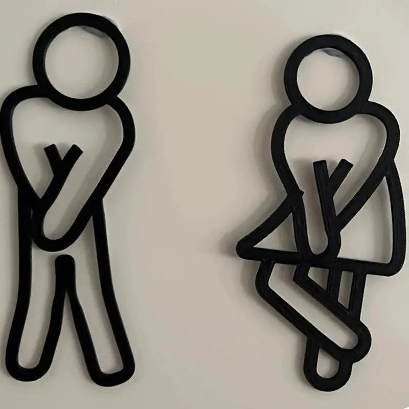 Modern WC Door Signs For Men And Women Toilet Sign Contour Decoration Hanging Pieces For Guest Toilet Bathroom