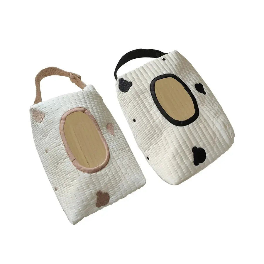 Cartoon Critter Car Tissue Box Holder With Flippable Animal Cover For Wet Wipes And Napkins