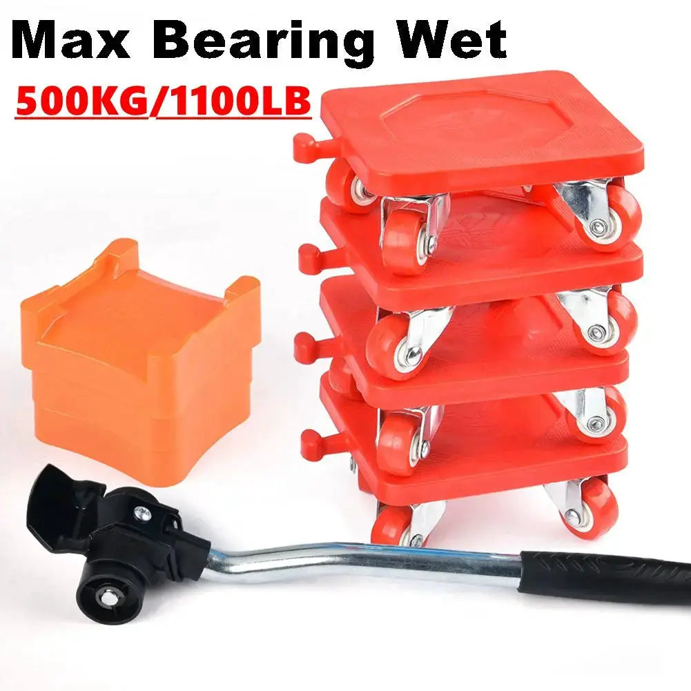 Heavy Duty Furniture Mover With Wheels Ergonomic Handle Lifter And Slides Kit For Carrying And Moving