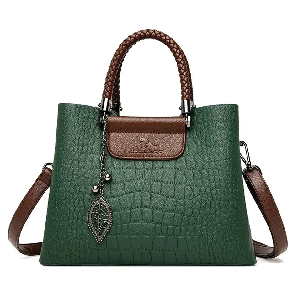 NobleGrace Soft Leather Luxury Handbag Women Triple Layer Tote Large Capacity Shoulder And Crossbody Bag