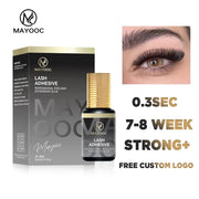 Mayooc 0.3 Sec Eyelash Extension Glue Fast Dry Lash Adhesive for Individual Lashes Sensitive Eyes Black Strong Bond