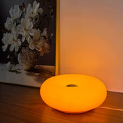 Donut-shaped orange Bauhaus table lamp, USB-powered, Simples Market