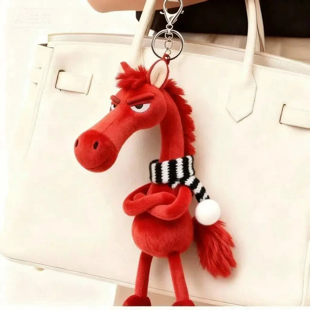 Plush Arrogance Pony Keychain For Women Bag Pendant Decor Cute Plush Horse Car Keychain Party Gift Accessory
