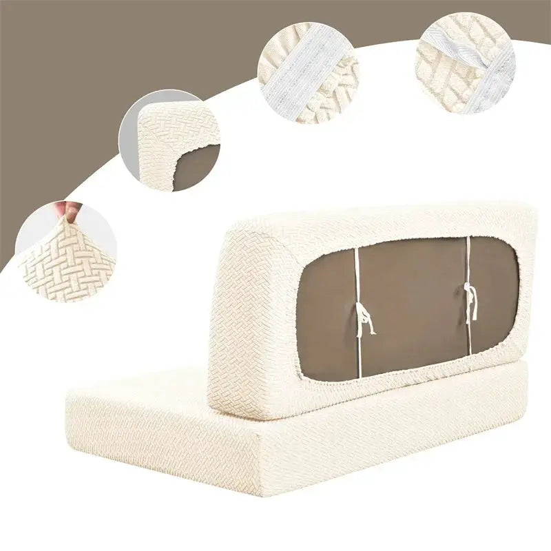RV dinette cushion covers, 2-piece set, Simples Market polar fleece in cream