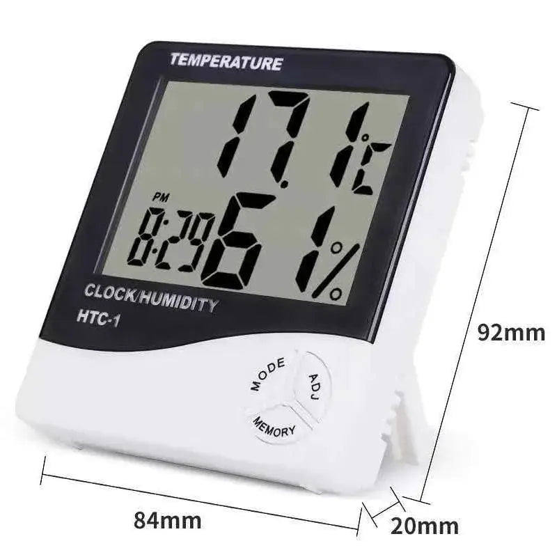 LED Thermometer And Thermo Hygrometer Clock Weather Station With Alarm