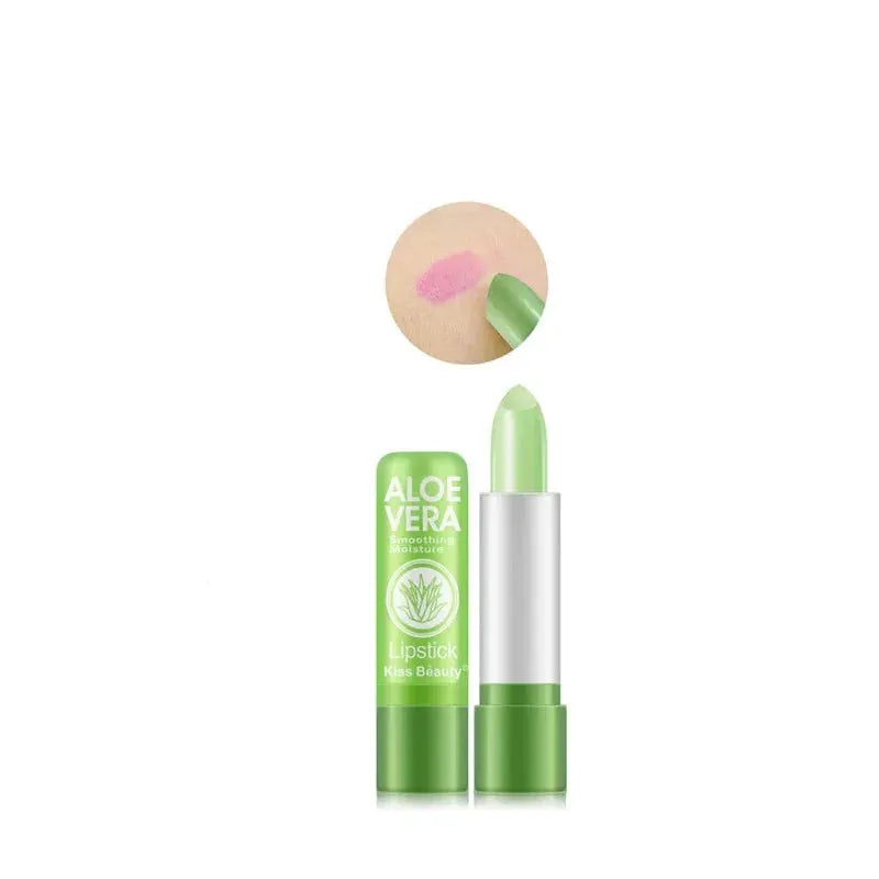 1Pc Aloe Color Changing Lipstick With Moisturizing Aloe Gel Warms On Application For Lip Color And Care