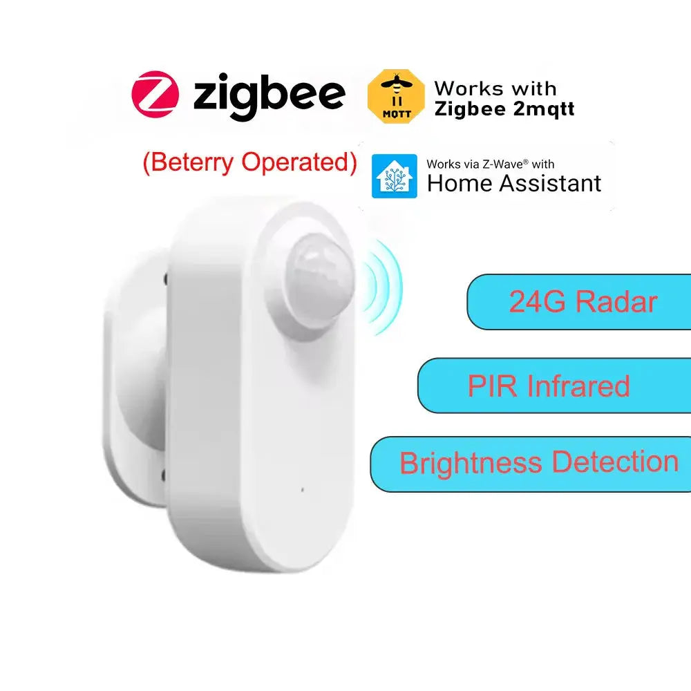 Simples Market Smart Zigbee presence sensor with 24G radar and PIR, battery powered, white