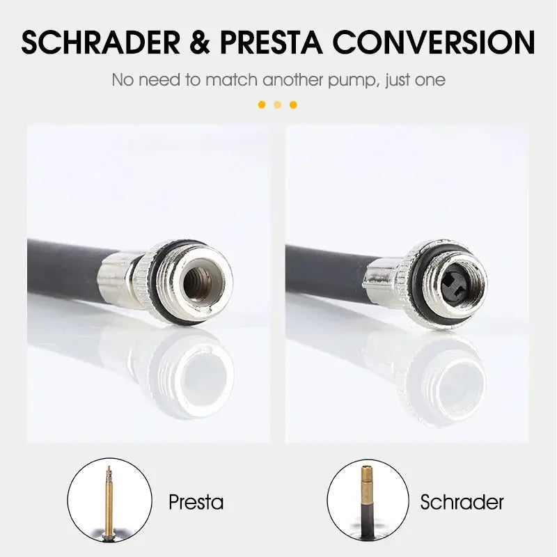 West Biking Mini Bike Pump 100 PSI Schrader Presta Valve Aluminum Alloy Hand Air Pump for MTB and Road Cycling