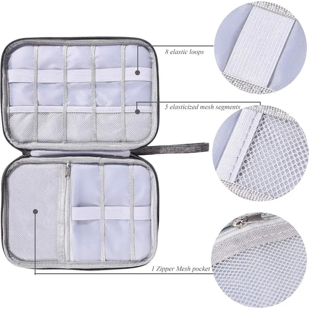 TechNest Electronics Organizer Bag Premium Waterproof Carrying Pouch For Travel Cable And Gadget Storage