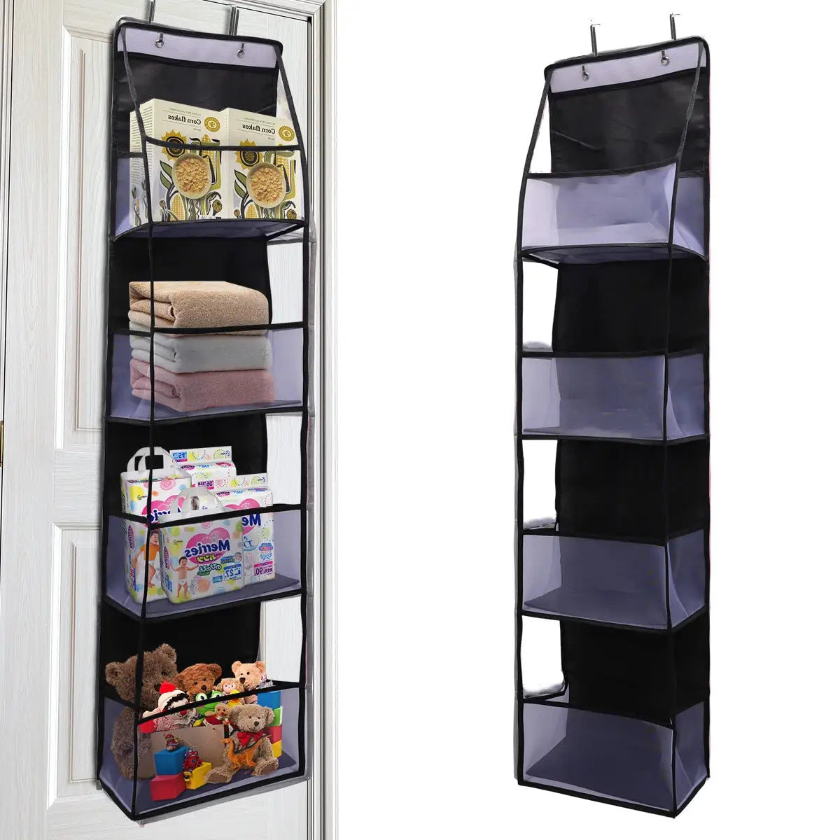 Over the Door Hanging Organizer 4 Or 6 Layer Storage for Cosmetics Nursery Bathroom Closet Bedroom Dorm