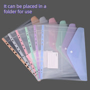 Expandable binder pockets 6pc set by Simples Market in pastel colors with 11-hole side-opening design