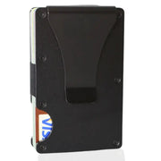 Minimalist RFID-blocking wallet for men, black aluminum with money clip by Simples Market