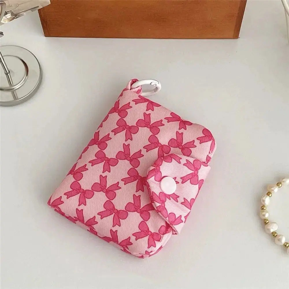 Cute Student Coin Purse Card Holder Floral Korean Fashion Wallet for Girls Portable Small Storage Bag