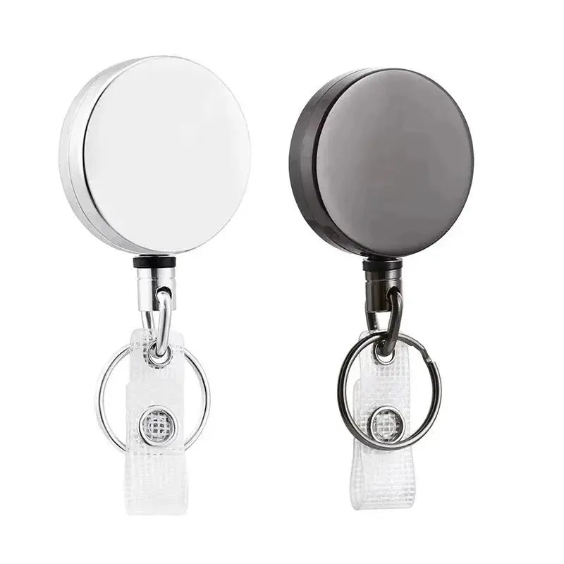 Retractable Metal Wire Keychain With Badge Reel ID Lanyard For Name Tags Card Badges Easy Pull Buckle Elastic Key Ring - Simples Market