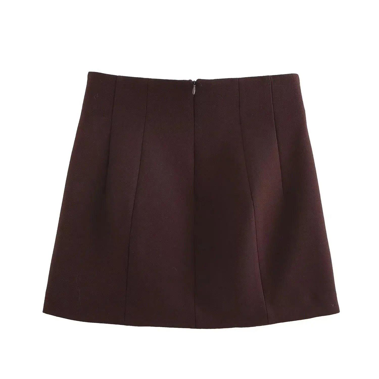 KONDALA burgundy skirt with back zipper, solid color, Simples Market
