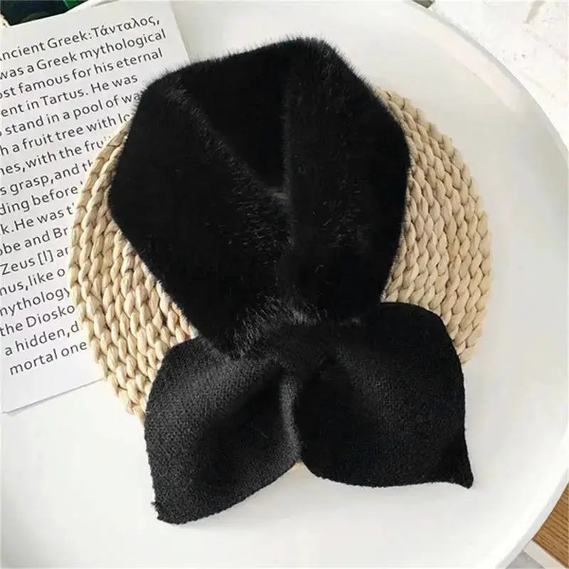CosyWeave Cross Strap Knitted Neck Scarf Soft Imitation Cashmere For Autumn And Winter Fashion Accessory For Women