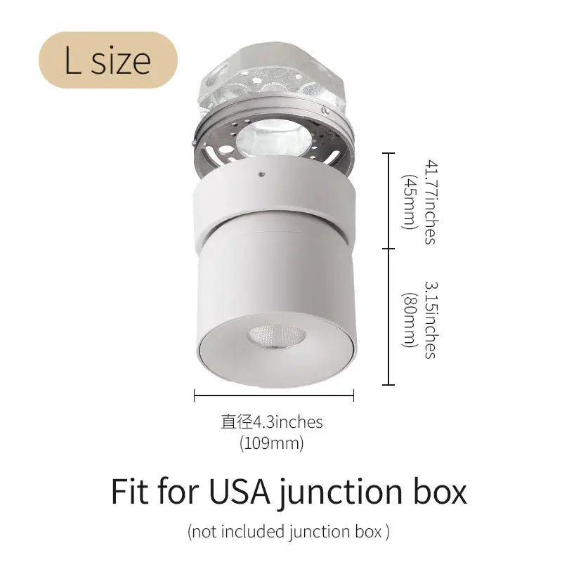 Aisilan LED ceiling spotlight with 360° rotation, 7W/9W, surface-mounted white cylindrical lamp for indoor lighting