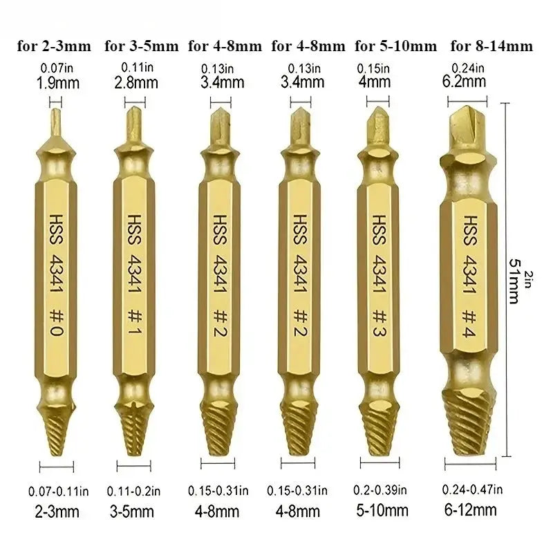 High Speed Steel HSS Drill Bit Screw Extractor Set For Stripped And Broken Screws Quick Removal Kit For DIY Enthusiasts