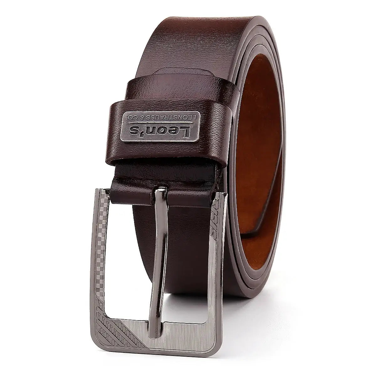 Leons Buckle Leather Casual Jeans Belt For Men Durable PU Material With Retro Luxury Style