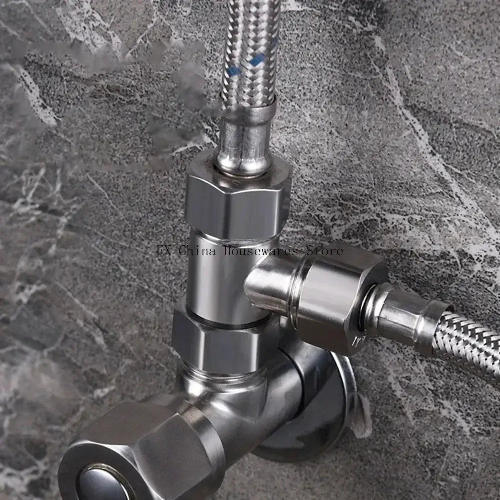 G One Half Inch 3 Way T Adapter For Bathroom Shower Water Splitter Toilet Valve Stainless Steel