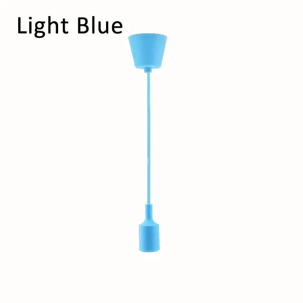 Silica gel pendant light, blue, single head with E27 socket and 100cm cord