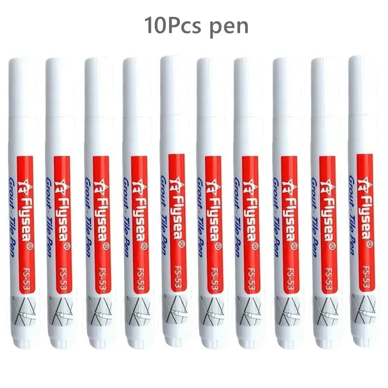 Simples Market grout pen set, 10 white waterproof tile markers with red labels