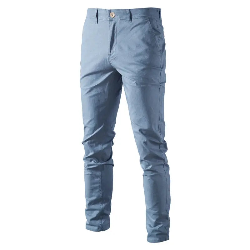 AIOPESON casual cotton men's trousers, light blue, slim fit
