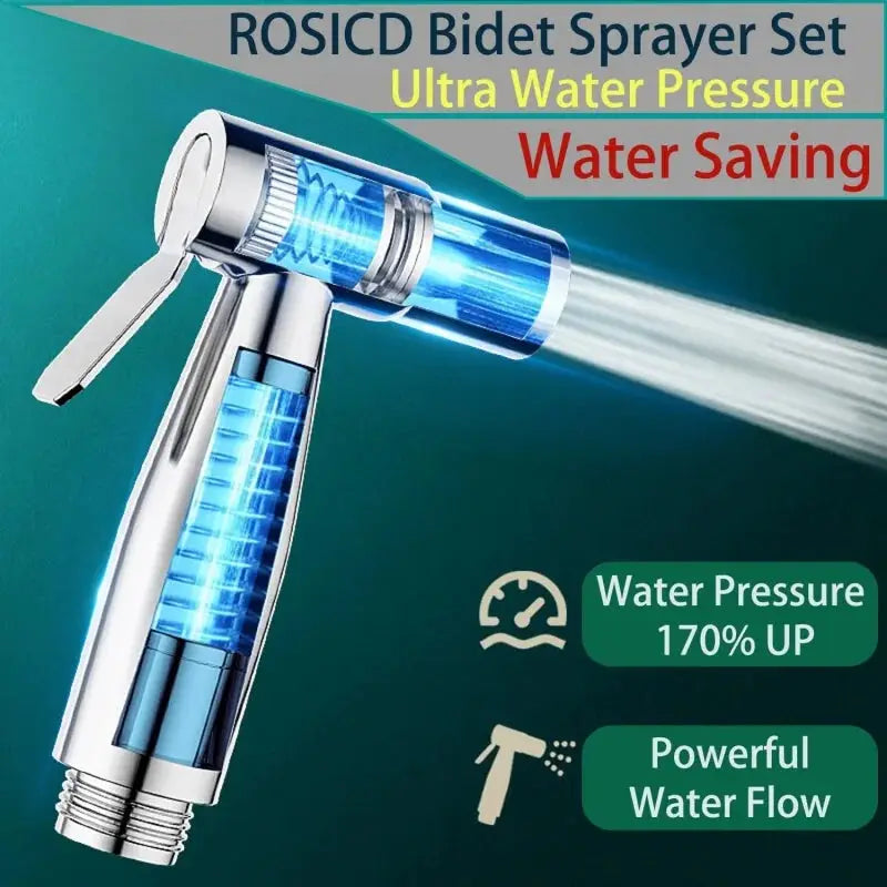 Bidet sprayer kit with 1.5m hose and holder, chrome finish, Simples Market, 3-way diverter