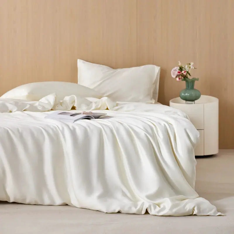 Simples Market Eucalyptus Lyocell duvet cover, 1pc, ivory/cream, cooling bamboo fabric