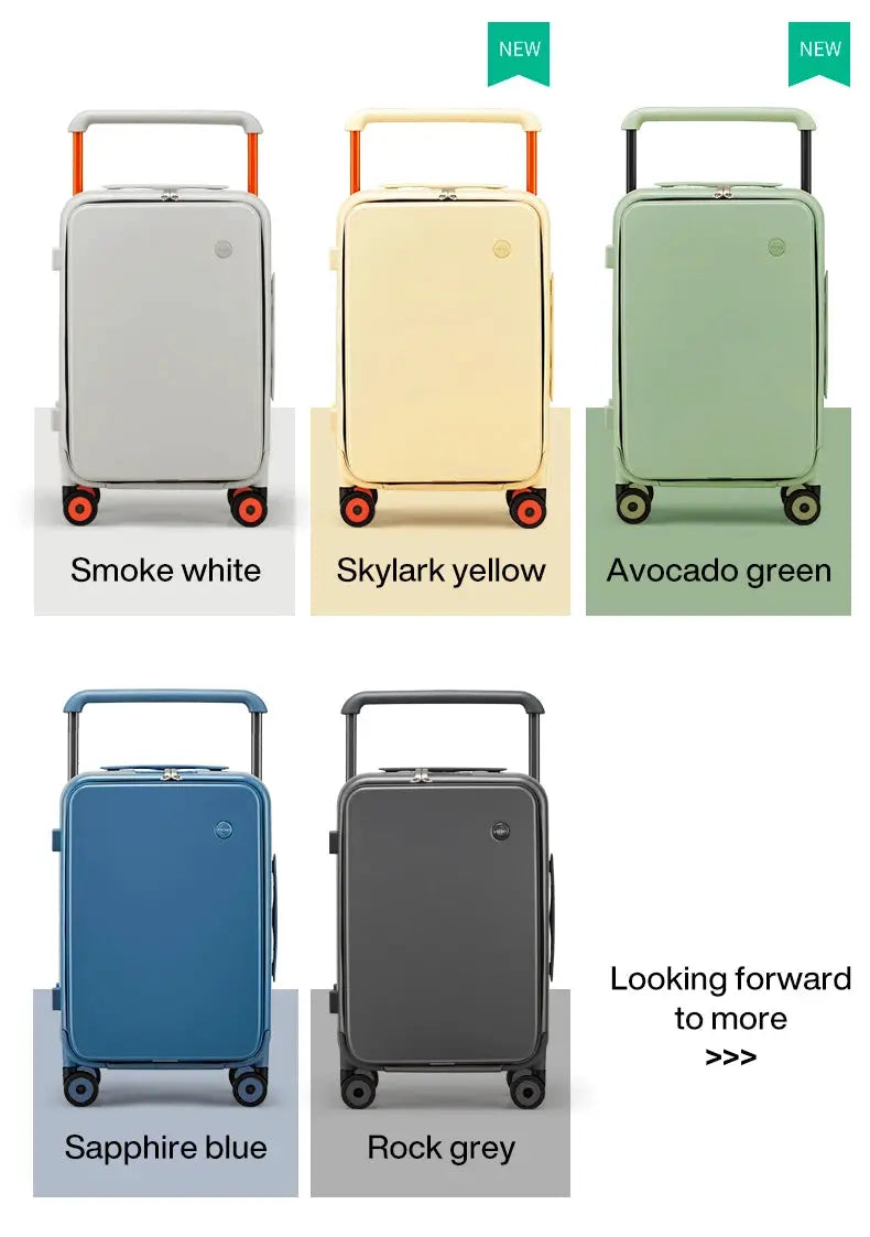 Mixi carry-on suitcase with wide handle; 20-inch cabin, five-color set