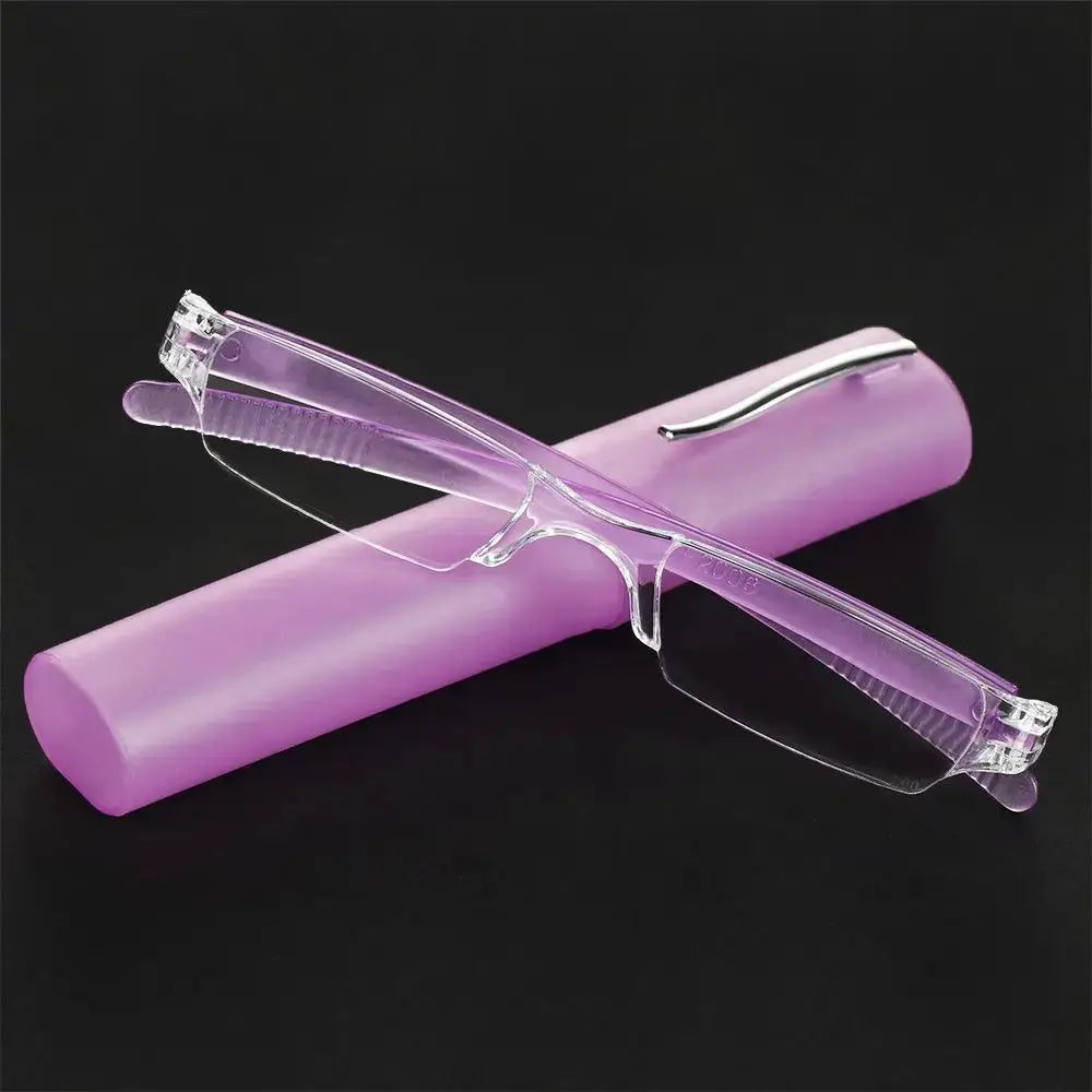 Elegant Reading Glasses Metal Frame Ultra Thin Design Lightweight Portable Mini Eyewear For Men And Women With Case