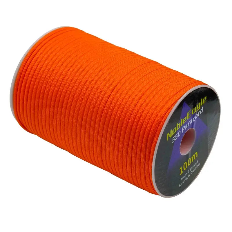 Paracord spool orange NatureGuide 550, 100m, 4mm, 7-strand camping survival cord