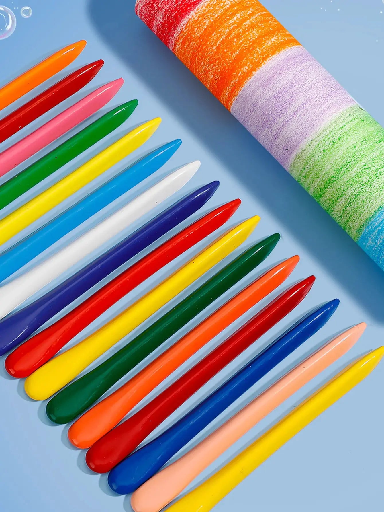 Double-ended triangle crayons set in 12–36 colors for kids’ art
