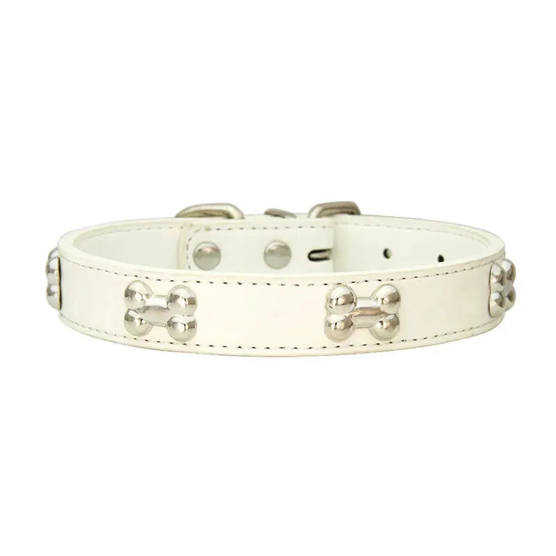 Bone Leather Durable Pet Collar For Dogs And Cats Puppies Pugs Chihuahuas Small And Large