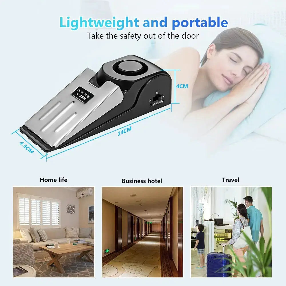Simples Market 2-pack wireless door stop alarm system, portable 125dB loud home security door blocker.