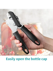 Manual Can Opener Stainless Steel Built In Bottle Opener Ergonomic Design For Cans Jars Kitchen Tools Accessories