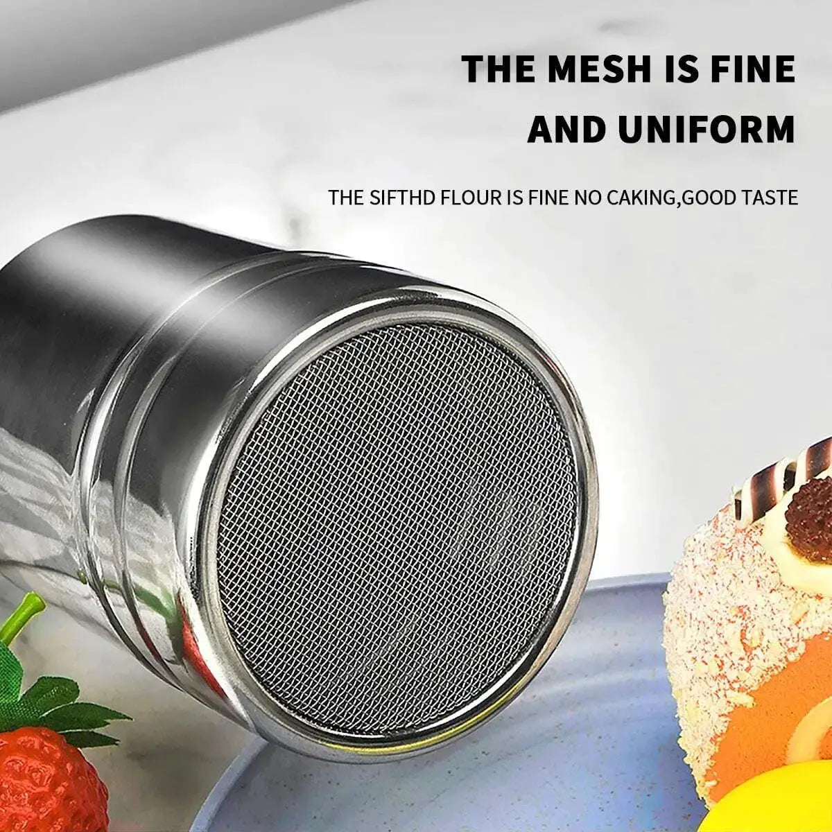 Stainless Steel Powder Dispenser Dust Shaker For Cocoa Cinnamon Powdered Sugar Salt Pepper Spices