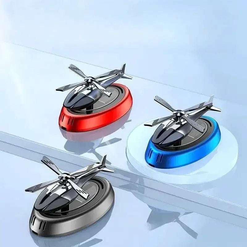 Solar Car Air Freshener Helicopter Diffuser Aromatherapy Perfume Interior Decor Rotating Solar Powered