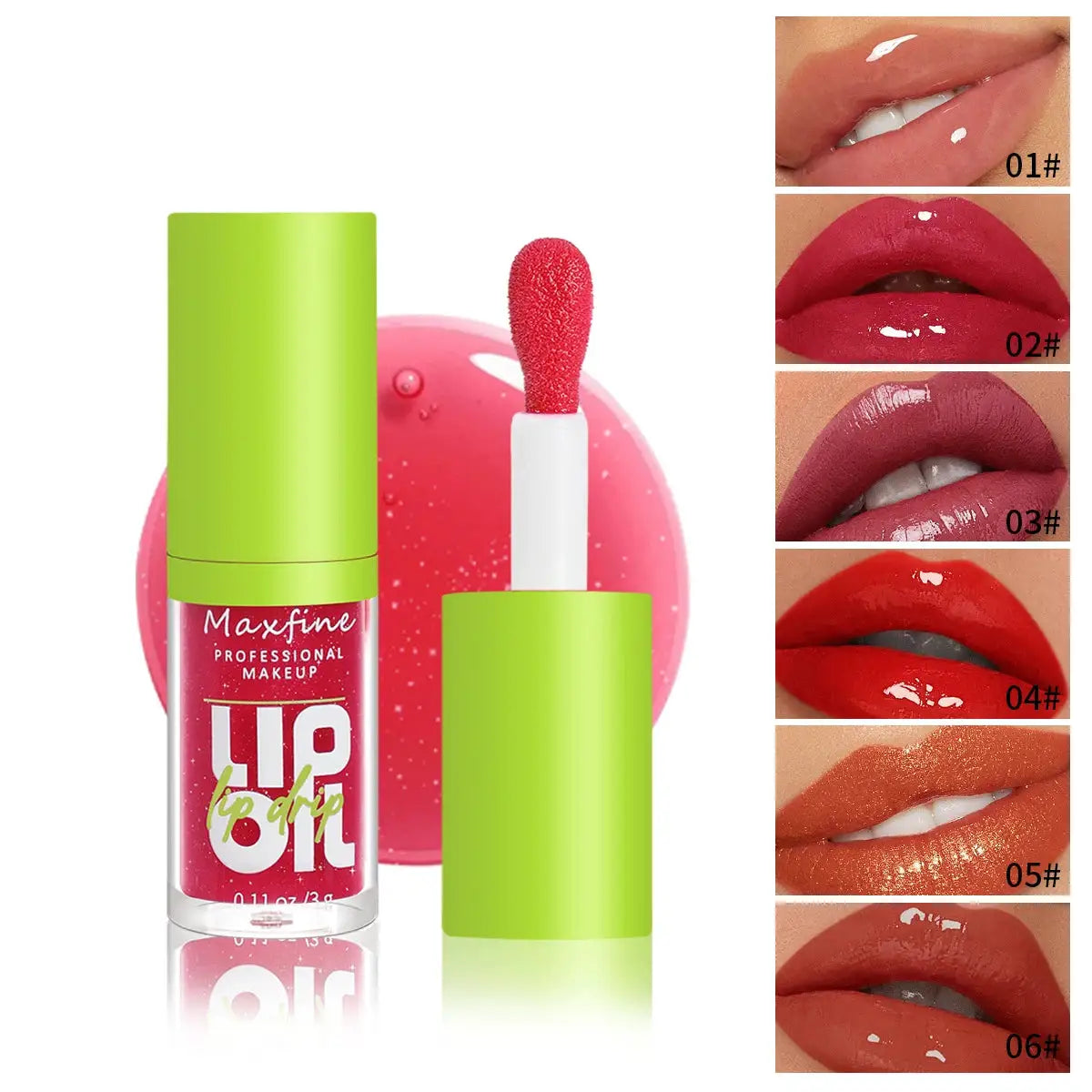 LuminaGlow Lip Gloss Waterproof Long Lasting Hydration Non Sticky Non Fading Formula Green Packaging