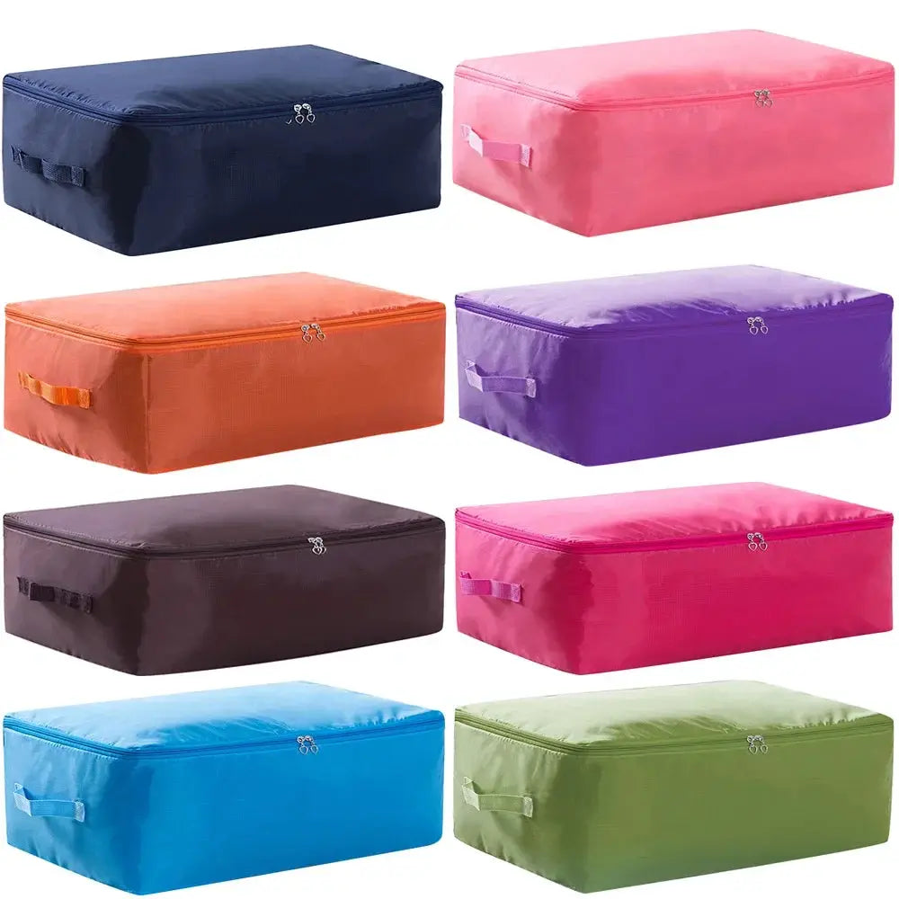 Large zipper clothes organizer bag by Simples Market, 8-pack in multiple colors for bedding storage