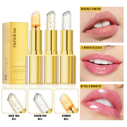 LumiLuxe Color Changing Lipstick PH Reactive Gold Crystal Lip Color With 24 Hour Moisturizing Gloss
